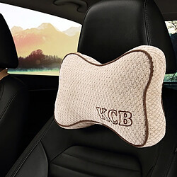 Wewoo 2 PCS KCB Voiture Auto Saison Universelle Coton Cou De Repos Coussin En Cuir Tête Oreiller Tapis