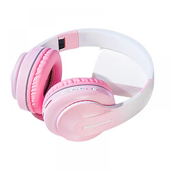 General Casque sans fil, modes de musique EQ casque sans fil avec microphone, casque léger pliable stéréo HiFi, basses profondes pour téléphone portable de bureau à domicile(rose)