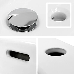 Avis Ecd Germany Lavabo en céramique blanc avec garniture de vidage vasque à poser 605 x 365 mm