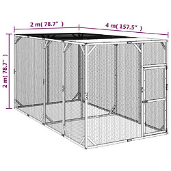 vidaXL Poulailler 200x400x200 cm Bois de pin massif imprégné pas cher