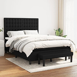 Maison Chic Lit Adulte - Lit simple Lit à sommier tapissier avec matelas moelleux - Meuble de Chambre - Noir 140x190 cm Tissu -MN12497