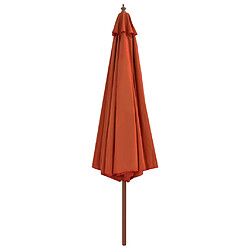 ComfortXL Parasol Avec Mât En Bois 350 Cm Terre Cuite