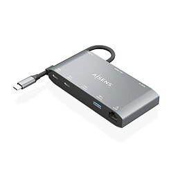 Aisens USB-C Dock 8 en 1 - USB-C vers 1xHDMI - 1xVGA - 1xRJ45 - 2xUSB-A - 2xUSB-C 5G - 1xUSB-C PD - 20cm - Couleur Gris