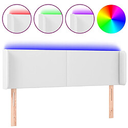 Maison Chic Tête de lit scandinave à LED,meuble de chambre Blanc 147x16x78/88 cm Similicuir -MN92420