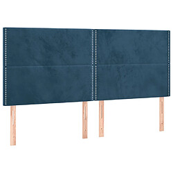 vidaXL Têtes de lit 4 pcs Bleu foncé 80x5x78/88 cm Velours