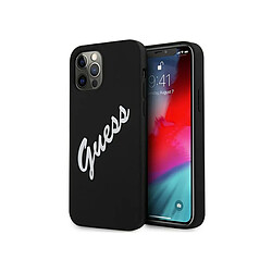 Guess Maroquinerie Guess Coque pour Apple iPhone 12 / 12 Pro Collection Silicone Vintage en TPU Noir