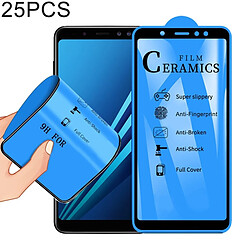 Wewoo Film de verre trempé de céramique à pleine couverture25 PCS 2.5Dpour Galaxy A8 Plus 2018