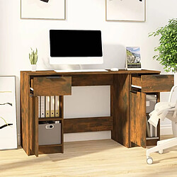 Avis Maison Chic Bureau avec armoire latérale de rangement,Table de travail,Table d'étude Chêne fumé Bois d'ingénierie -GKD51758