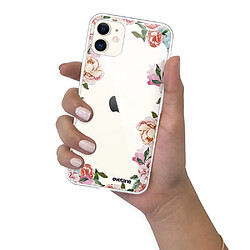 Coque iPhone 11 souple transparente Flowers Motif Ecriture Tendance Evetane. pas cher