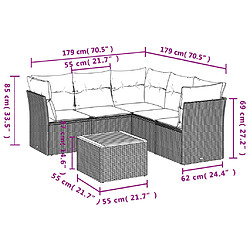 Avis Maison Chic Salon de jardin 6 pcs avec coussins | Ensemble de Table et chaises | Mobilier d'Extérieur noir résine tressée -GKD43305