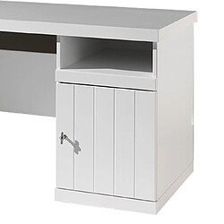 Mes Bureau 150x70x75,5 cm cm avec une porte laqué blanc - BREVAL