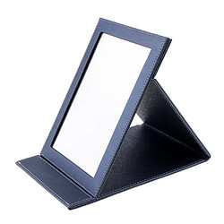 PU cuir maquillage pliable miroir portable compact poche cosmétique miroir bleu