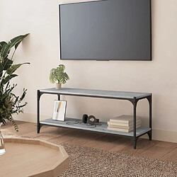 vidaXL Meuble TV Sonoma gris 100x33x41 cm Bois d'ingénierie et acier