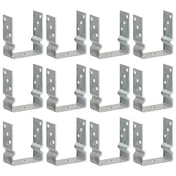 vidaXL Piquets de clôture 12 pcs Argenté 12x6x15 cm Acier galvanisé