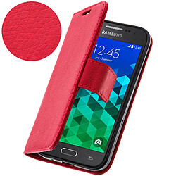 Avizar Etui Portefeuille - Housse Porte-Carte - Samsung Galaxy Core Prime - Rouge