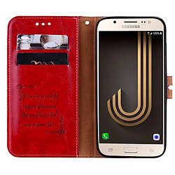 Acheter Wewoo Housse Étui rouge pour Sumsung Galaxy J5 2017 / J530 version européenne Business style huile cire texture horizontale en cuir flip avec porte-cartes et fentes cartes porte-monnaie