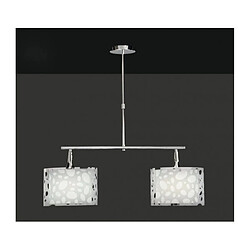 Luminaire Center Suspension Lupin 2 Ampoules E27 Line Large, blanc brillant/arylique blanc/chrome poli