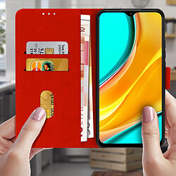 Avis Avizar Étui pour Xiaomi Redmi 9 Clapet Portefeuille Fonction Support Vidéo Rouge