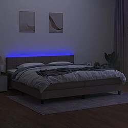 Avis vidaXL Sommier à lattes de lit et matelas et LED Taupe 200x200cm Tissu