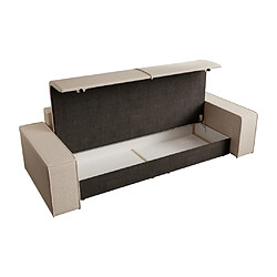 Vente-Unique Canapé 4 places convertible en tissu texturé beige AMELIA pas cher