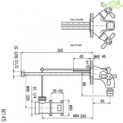 Mélangeur bidet MORAVA avec siphon en chrome