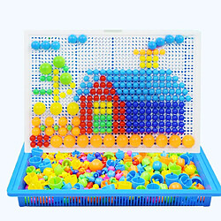 Universal Mosaïque en plastique Jeu de puzzle Couleur Cognition Intelligence Intelligence Enfants Champignons Clouds Boîte Emballage Jouets DIY | Puzzle