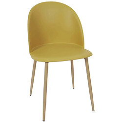 Avis The Home Deco Factory Chaise avec assise en plastique Bergen (Lot de 2) jaune moutarde.