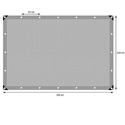 Ecd Germany Bâche de couverture étanche protection en PE avec oeillets 2x3 m 260 g/m² gris pas cher