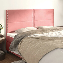 Maison Chic Lot de 4 Têtes de lit design pour chambre - Décoration de lit Rose 90x5x78/88 cm Velours -MN54629