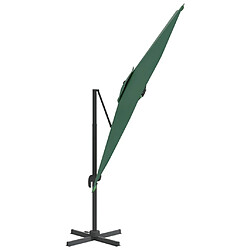 Avis Helloshop26 Parasol meuble de jardin cantilever à led 400 x 300 cm vert 02_0008172