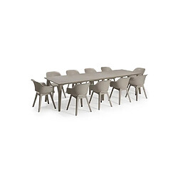 Avis Allibert-Jardin ALLIBERT JARDIN Table Lima 320 8-10 personnes avec allonge - Design contemporain - Cappucino