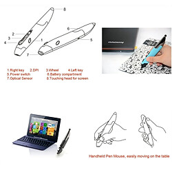 Wewoo Souris sans fil rouge pour PC portable 2.4GHz Innovative Pen-style poche sans Smart Mouse pas cher