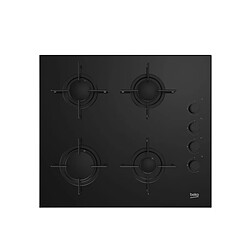 Table de cuisson gaz 60cm 4 feux noir - HILG64120S - BEKO 