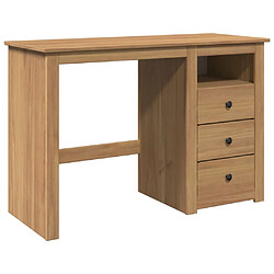 Helloshop26 Bureau table poste de travail meuble d'ordinateur informatique étude Panama 112 x 45 x 75 cm bois massif de pin brun 02_0023930