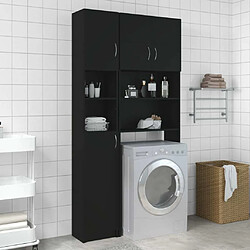 Maison Chic Armoire de salle de bain,Meuble de rangement,Meuble haut Noir 32x25,5x190 cm Aggloméré -GKD424351