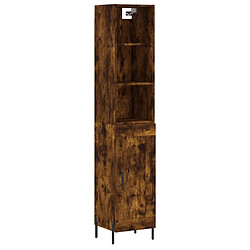 vidaXL Buffet haut Chêne fumé 34,5x34x180 cm Bois d'ingénierie