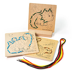 Bigjigs Toys Laçage par numéros - Dinosaure