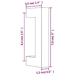 vidaXL Poignées d'armoire 20 pcs doré 64 mm acier inoxydable pas cher