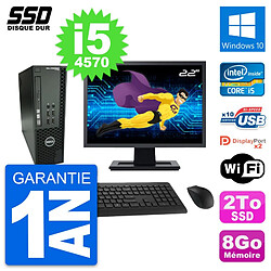 PC Dell T1700 SFF Ecran 22" Intel Core i5-4570 RAM 8Go SSD 2To Windows 10 Wifi - Occasion