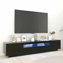 Maison Chic Meubles TV avec lumières LED - Banc TV pour salon Noir 200x35x40 cm -MN59442