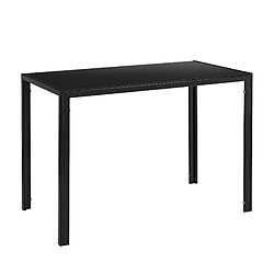 Table de Salle à Manger Design Meuble Minimaliste pour Cuisine Salon Plateau en Verre Pieds en Acier 105 x 60 x 75 cm Noir [en.casa]