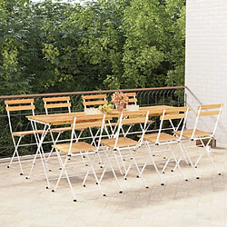 vidaXL Chaises de bistrot pliantes lot de 8 Bois d'acacia solide acier