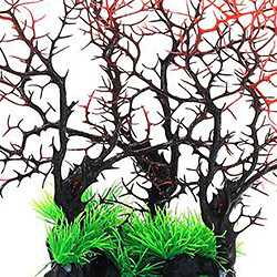 Plantes D'aquarium Ornement D'arbre De Corail Ornement De Décor Sous-marin 15x11 Pouces Noir Rouge pas cher