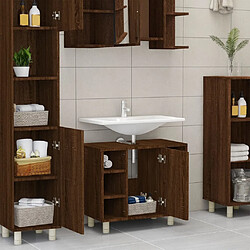 Avis Maison Chic Armoire de bain,Meuble de rangement de salle de bain,Meuble haut Chêne marron 60x32x53,5 cm Bois d'ingénierie -GKD163308