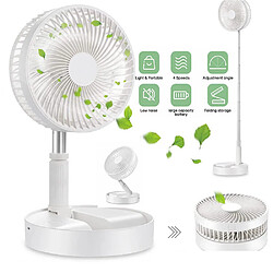 Ventilateur Pliable Sans fil Ventilateur de Refroidissement Ventilateur de Support Portable USB Rechargeable