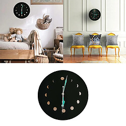 Fantastique Horloge Murale Lumineuse Lune Qui Brille Dans Le Noir Montre à Quartz Décor à La Maison Noir