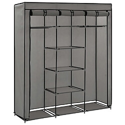 Avis vidaXL Armoire avec compartiments et barres Gris 150x45x175 cm Tissu