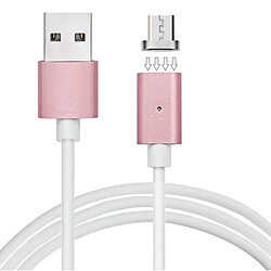 Wewoo Câble or rose pour Samsung, Huawei, HTC, Xiaomi Téléphones Portables 1m Metal Head Magnétique Micro USB vers USB Data Sync de Recharge,