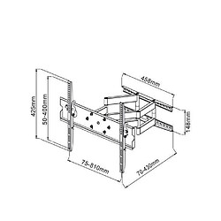 Acheter Support mural orientable et inclinable Inotek PRO M2 3265 pour écrans Plasma LCD LED de 32" à 65" Noir