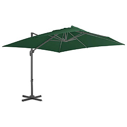 vidaXL Parasol de jardin en porte-à-faux et poteau en aluminium vert